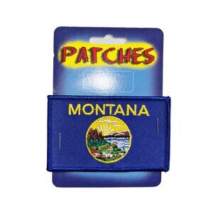 Blue Montana Flag Style New Iron On Patch